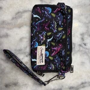 Sipsey Wilder Black Dinosaur Venture Wallet Wristlet